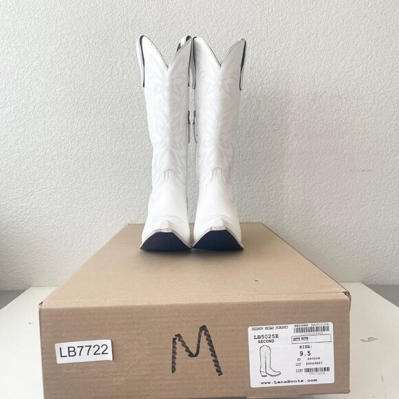 Lane MEGAN MORONEY Cowboy Boots Smokeshow Womens 9.5 White Western Cowgirl Tall - Picture 12 of 14